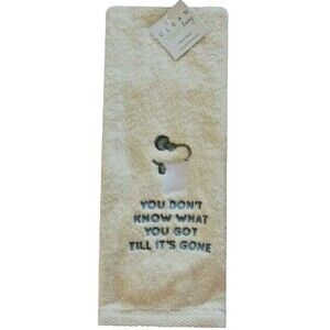 Avanti Ivory Guest Hand Towel Don't Know What You've Got Embroidered Cotton